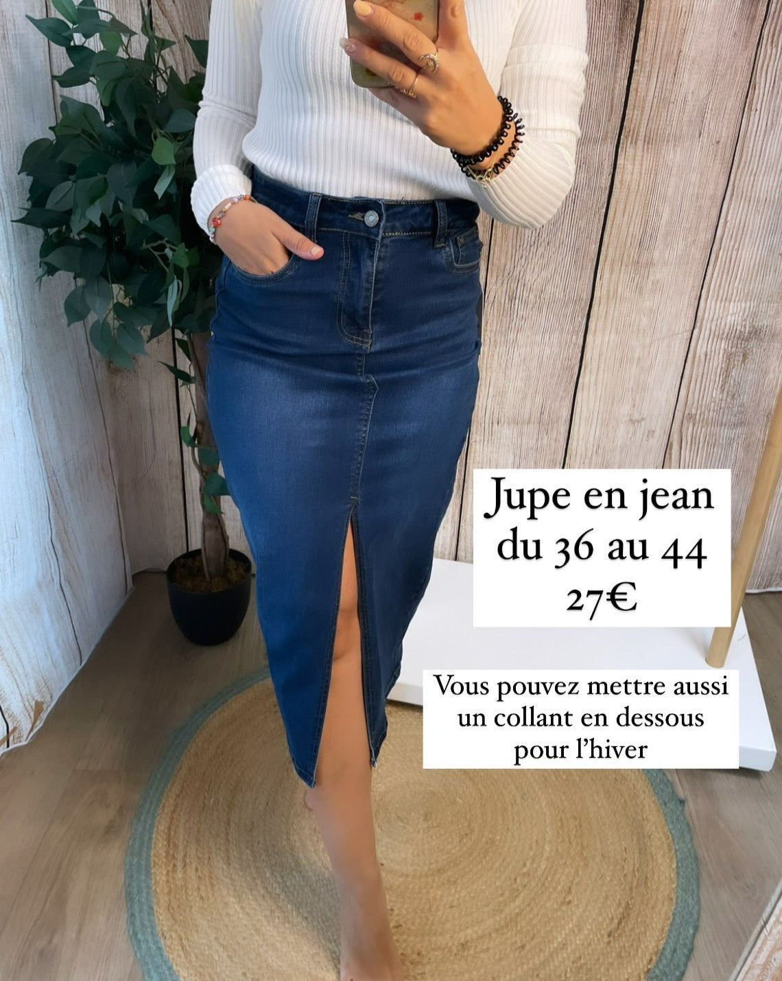 Jupe en jean fendue